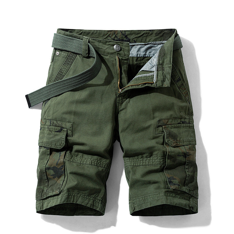Camouflage Pants Men's Cargo Pants Loose Fit Summer Washed Cargo Shorts