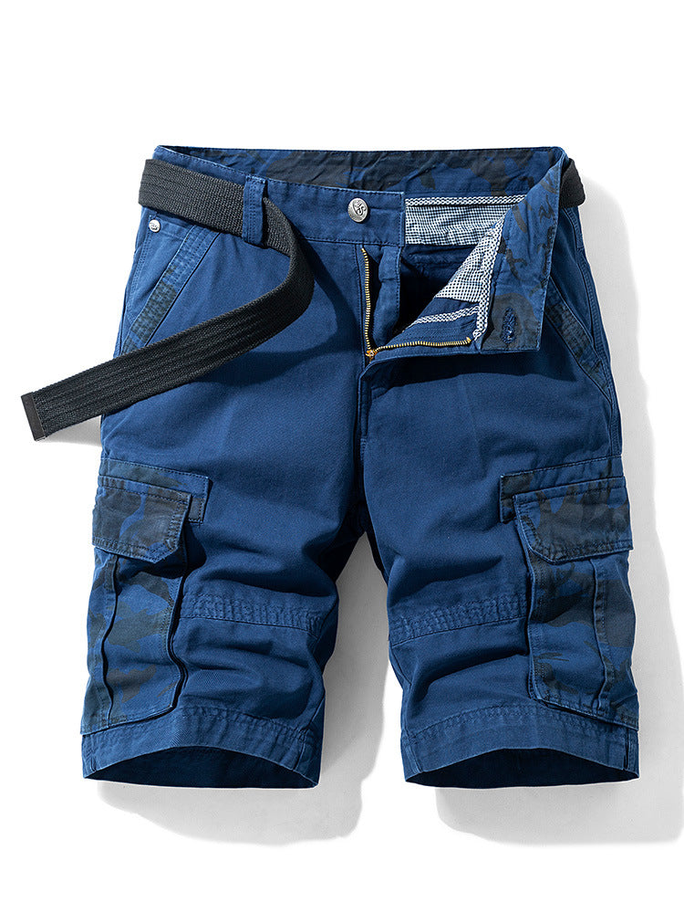 Camouflage Pants Men's Cargo Pants Loose Fit Summer Washed Cargo Shorts