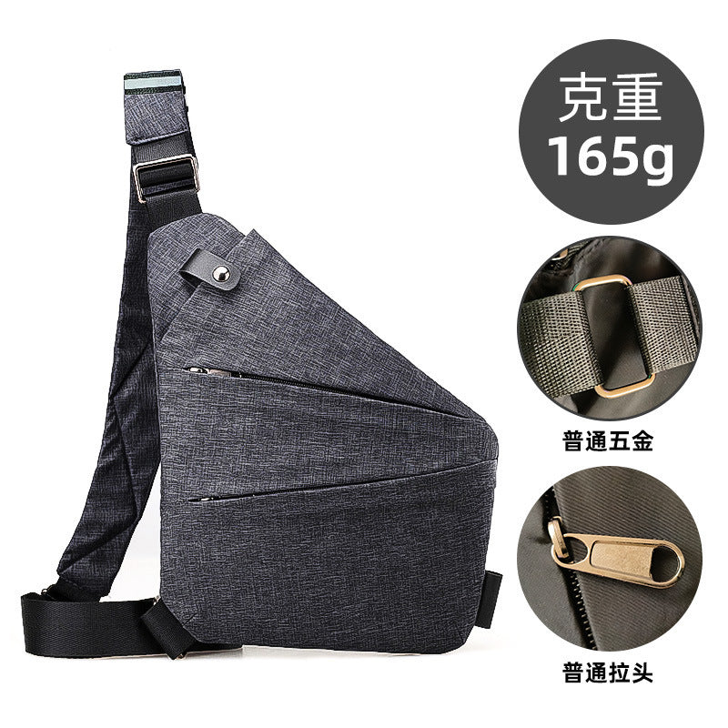Right shoulder gun bag nylon chest bag men's lightweight simple large