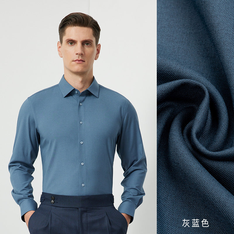 Men's Long-Sleeved Shirt Made of Sheep Wool, Machine Washable, Autumn and