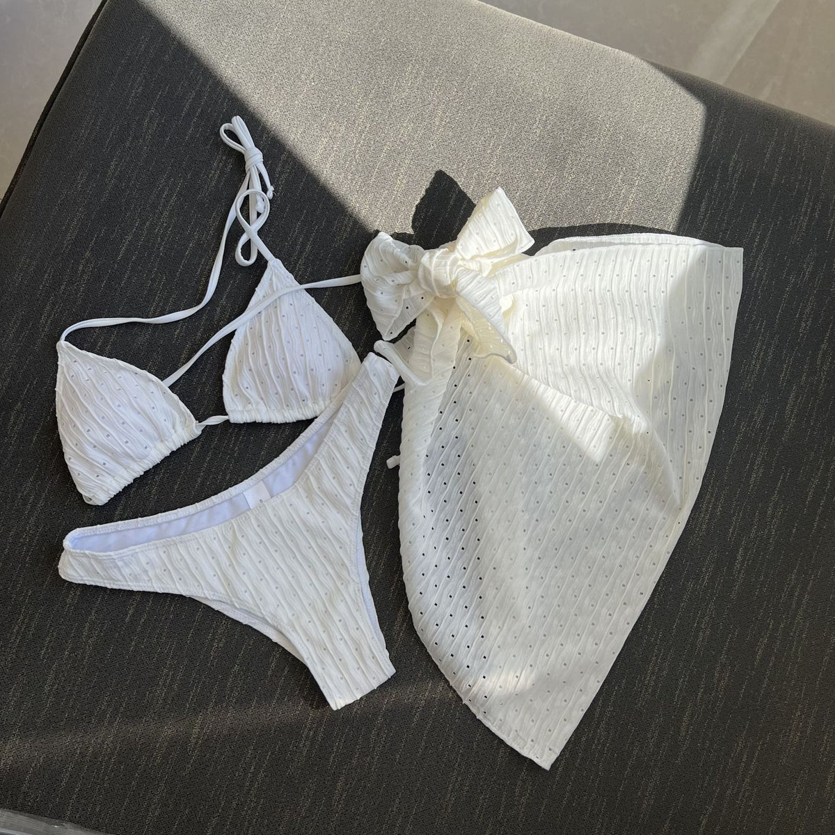 New Swimsuit Three-Piece Backless Drawstring Strap Bikini Three-Piece