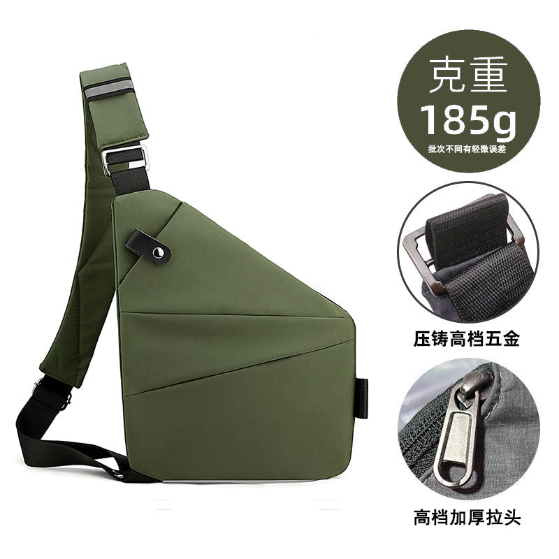 Right shoulder gun bag nylon chest bag men's lightweight simple large