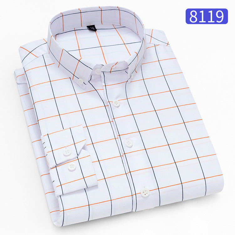 New Men's Printed Long-Sleeved Shirt, Korean Style Slim Fit, Youth