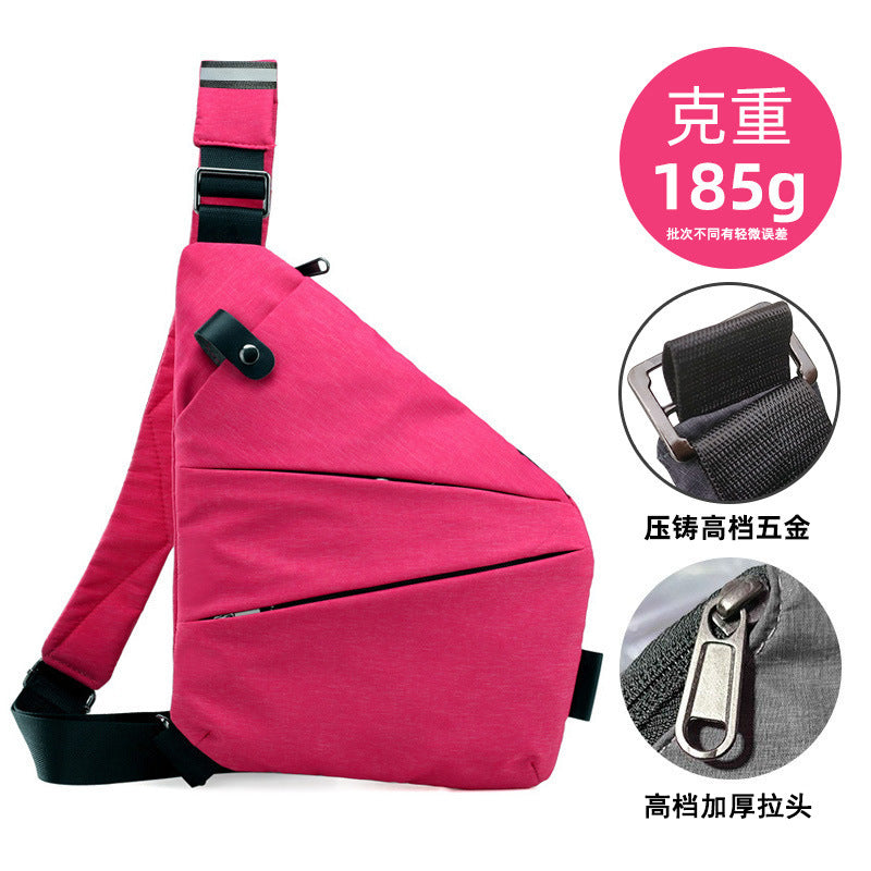 Right shoulder gun bag nylon chest bag men's lightweight simple large