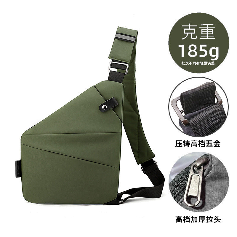 Right shoulder gun bag nylon chest bag men's lightweight simple large