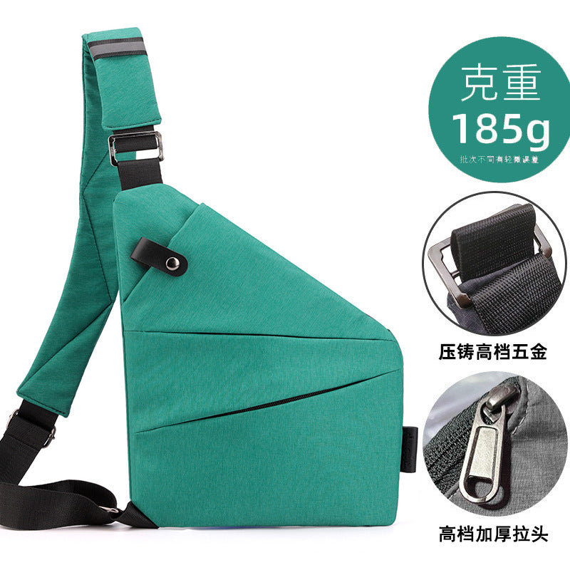 Right shoulder gun bag nylon chest bag men's lightweight simple large