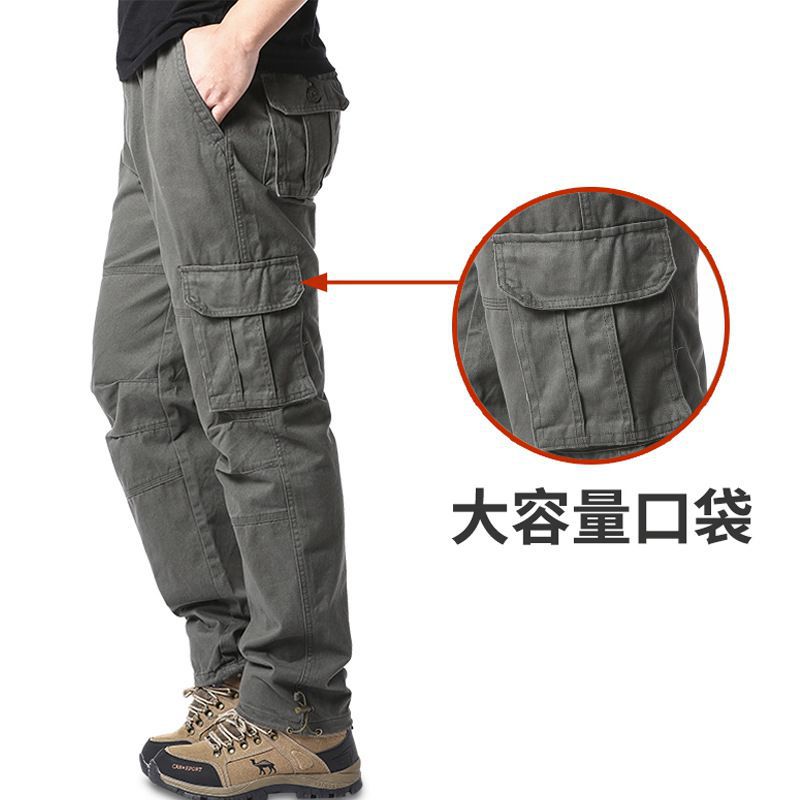 Spring and Autumn Cotton Crane Pants Plus Size Pants Site Work Pants Men's