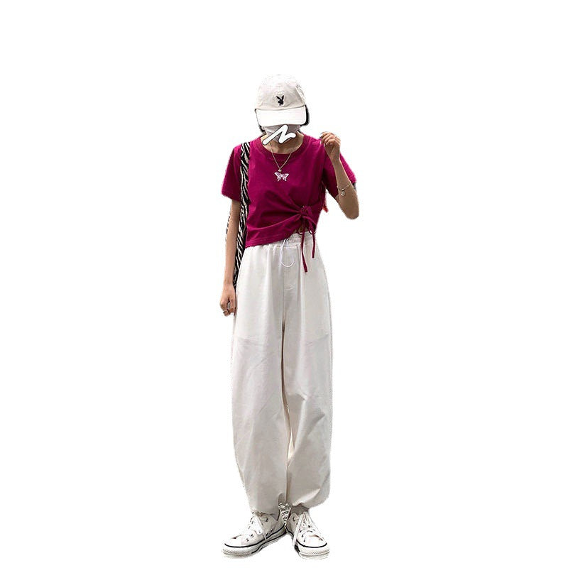 Women's Athletic Casual Pants Autumn New High-Waisted Jogger Cropped Pants