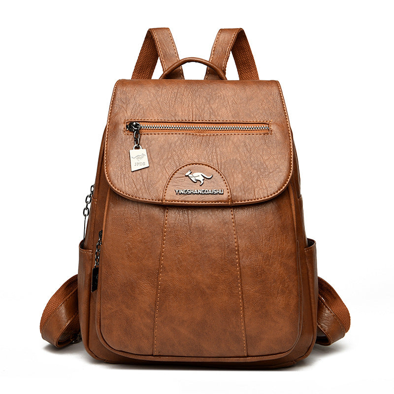New Women's Backpack Large Capacity Soft Leather Travel Bag Fashion