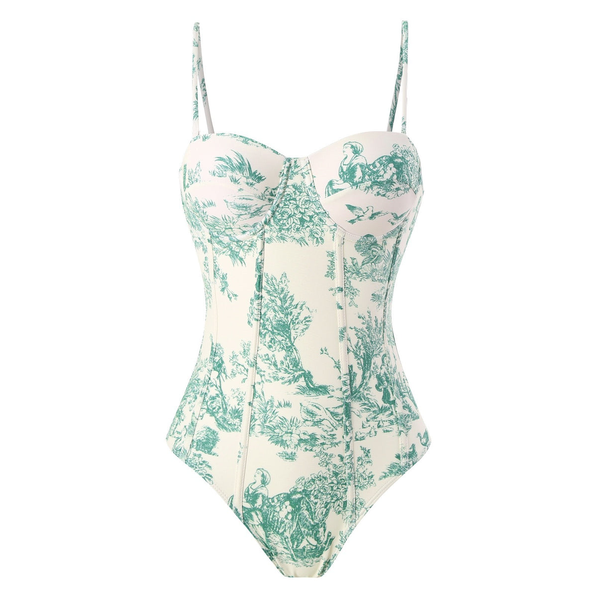 One-Piece Swimsuit for Women, Slim-Fitting, Retro Tie-Up, Sun-Protective