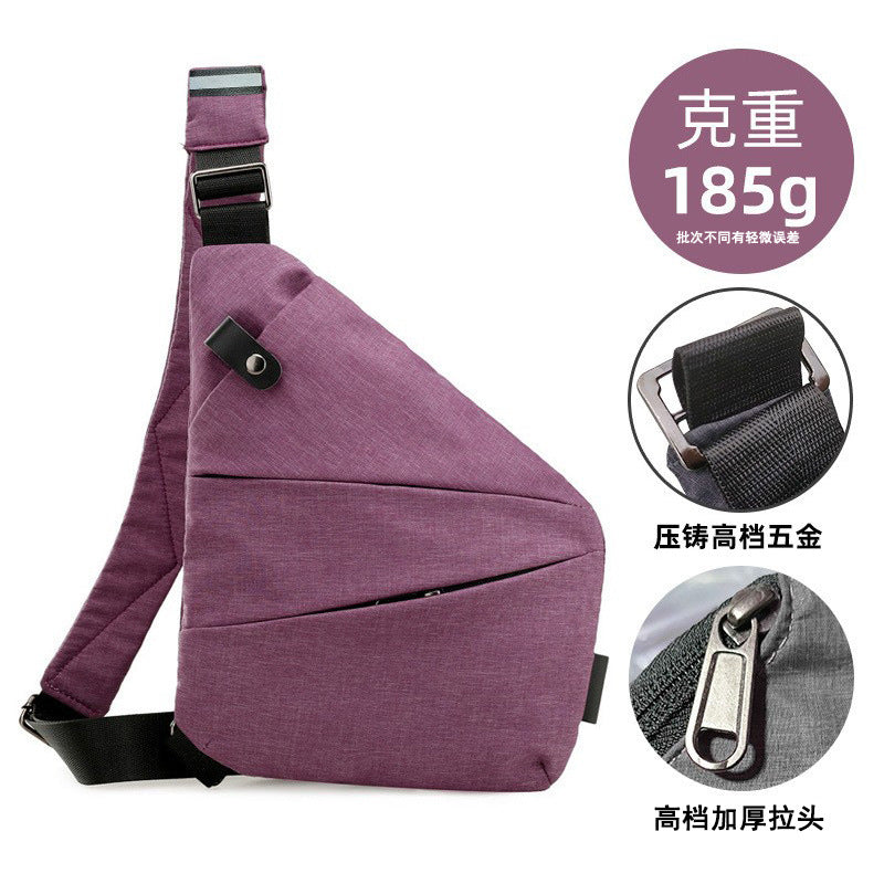 Right shoulder gun bag nylon chest bag men's lightweight simple large
