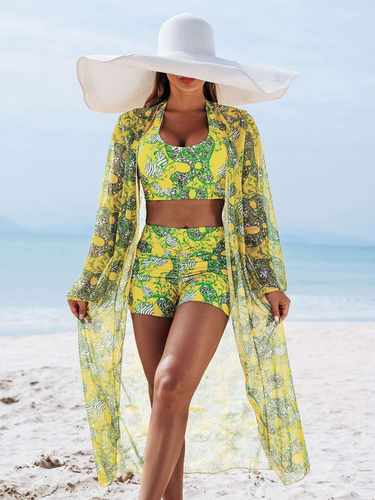 Mingyi New High-end Fashion Sexy Women's Three-piece Bikini Multicolor