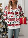 Flash velvet autumn and winter new women's long sleeve cardigan Christmas