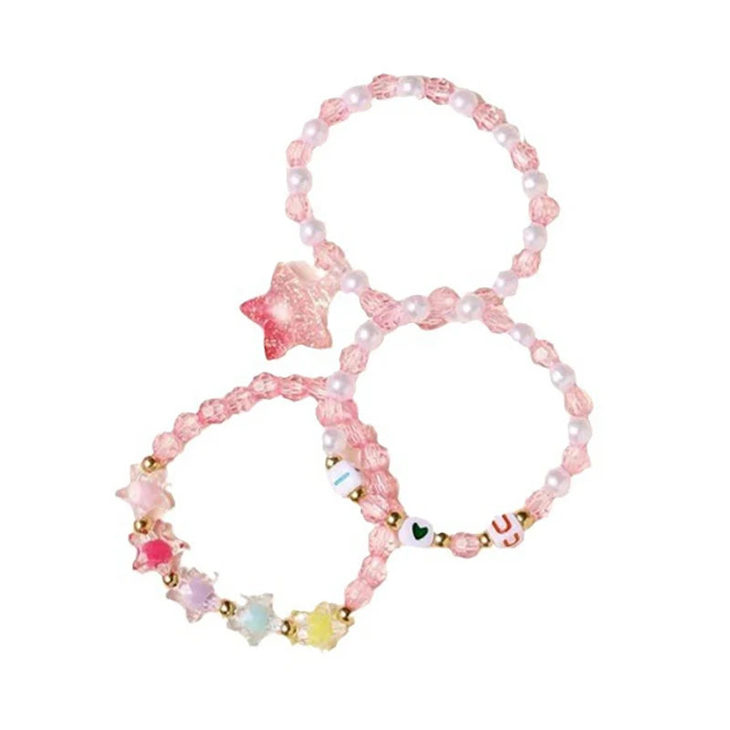 3Pcs/set Party Bracelets Star Letter Candy Color Beads Bracelet Children