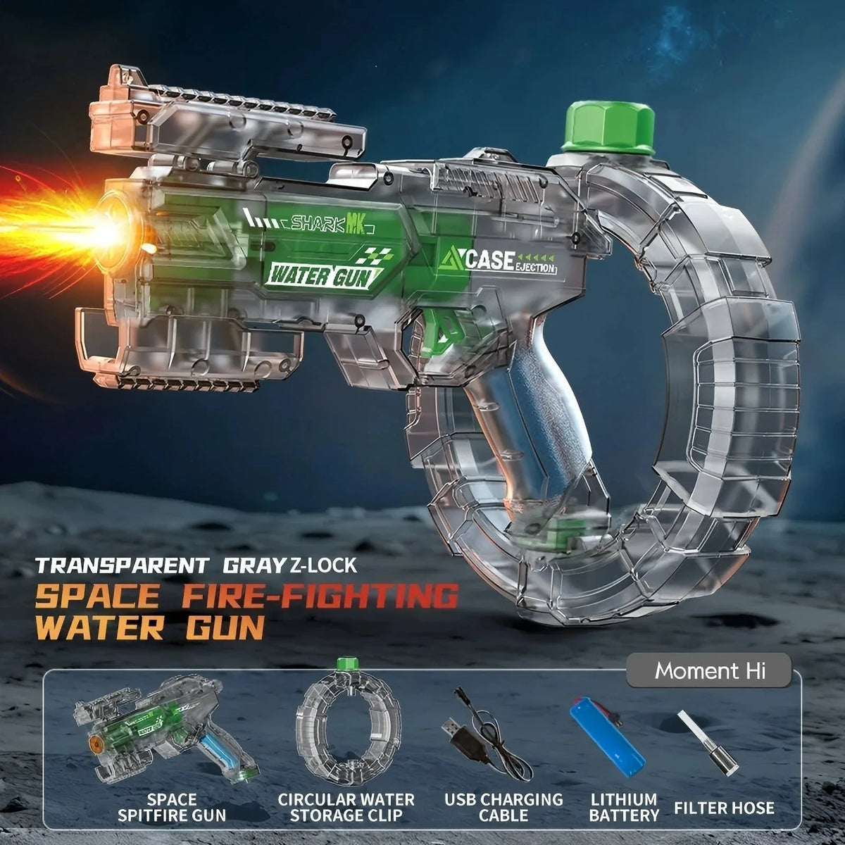 Children's Fully Automatic Water Storage Gun Large Capacity Electric Water