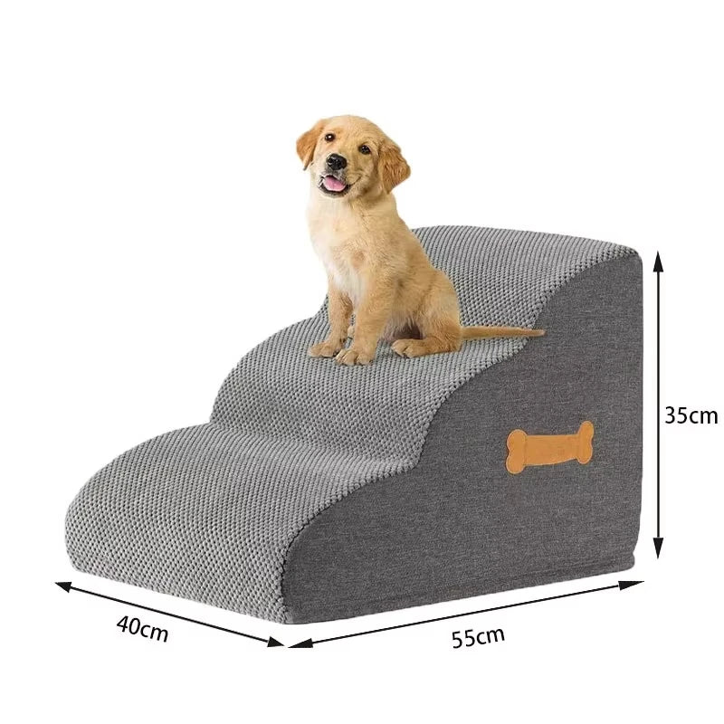 Pet 2/3 Steps High Density Foam Dog Secure Stairs Ramps Non-Slip Pet Steps