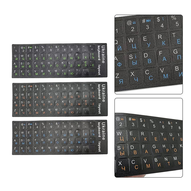 Ukraine Language Ukrainian Keyboard Sticker Durable Alphabet Black