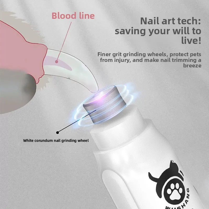 Intelligent LCD Display Pet Nail Polisher 3 Multi-Size Grinding Heads Fast