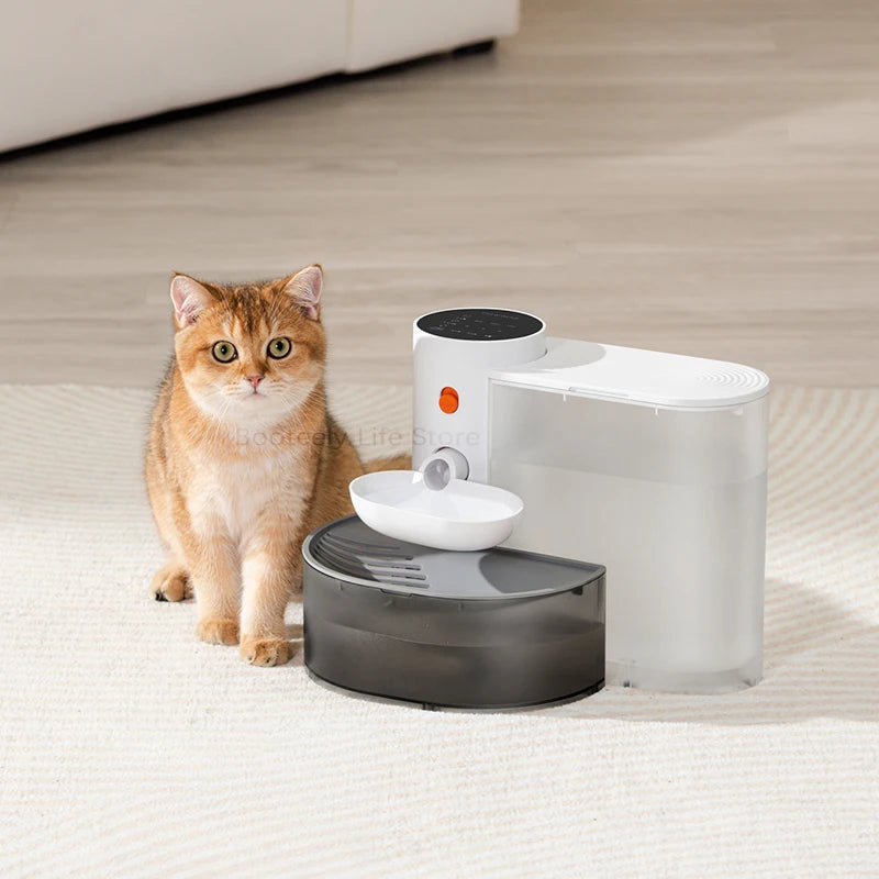 Dispenser Cat Water Fountain Moving Water Unplugged Automatic Water Feeder