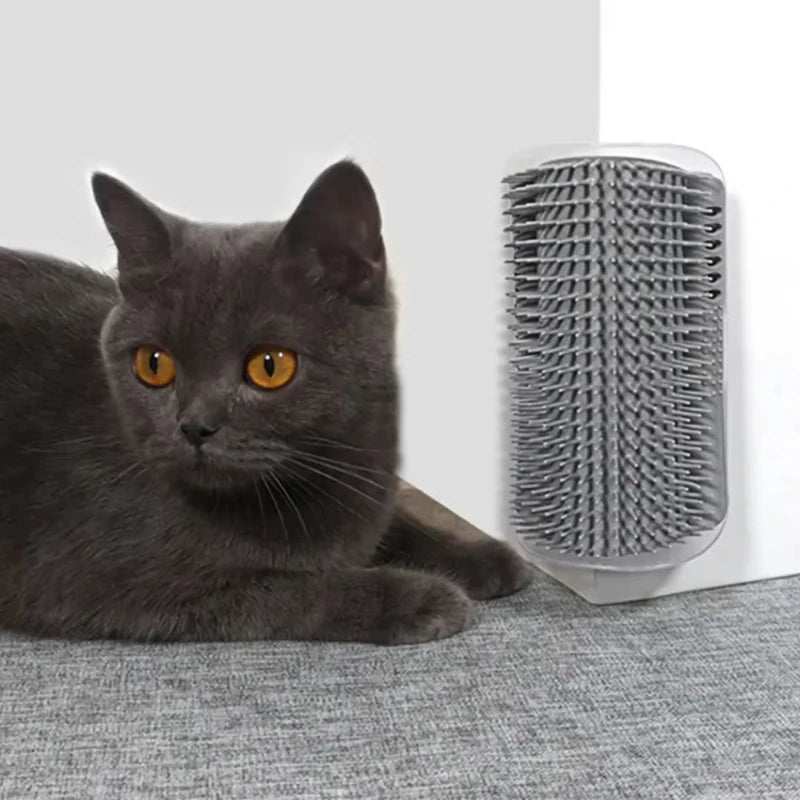 Cat Scratcher Massage Comb - Corner Scratching Brush with Catnip, Pet