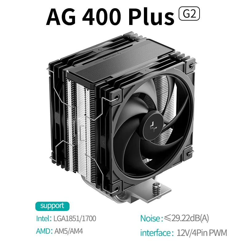 DEEPCOOL AG400 4 Heat Pipe CPU Air-Cooled Cooler ARGB PWM TDP 220W CPU