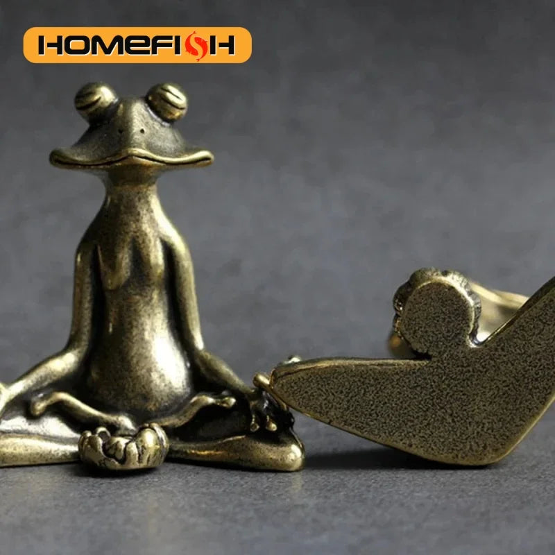 Retro Copperware Incense Socket Zen Frog Ornaments Solid Pure Copper Frog