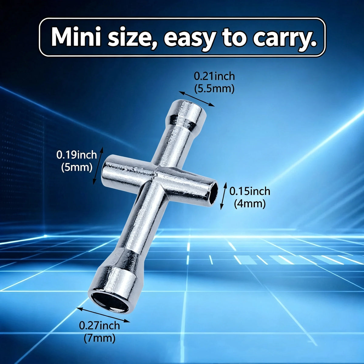 4 in 1 3D Printer Nozzle Tool M2 M2.5 M3 M4 Screw Nut Hexagonal Cross