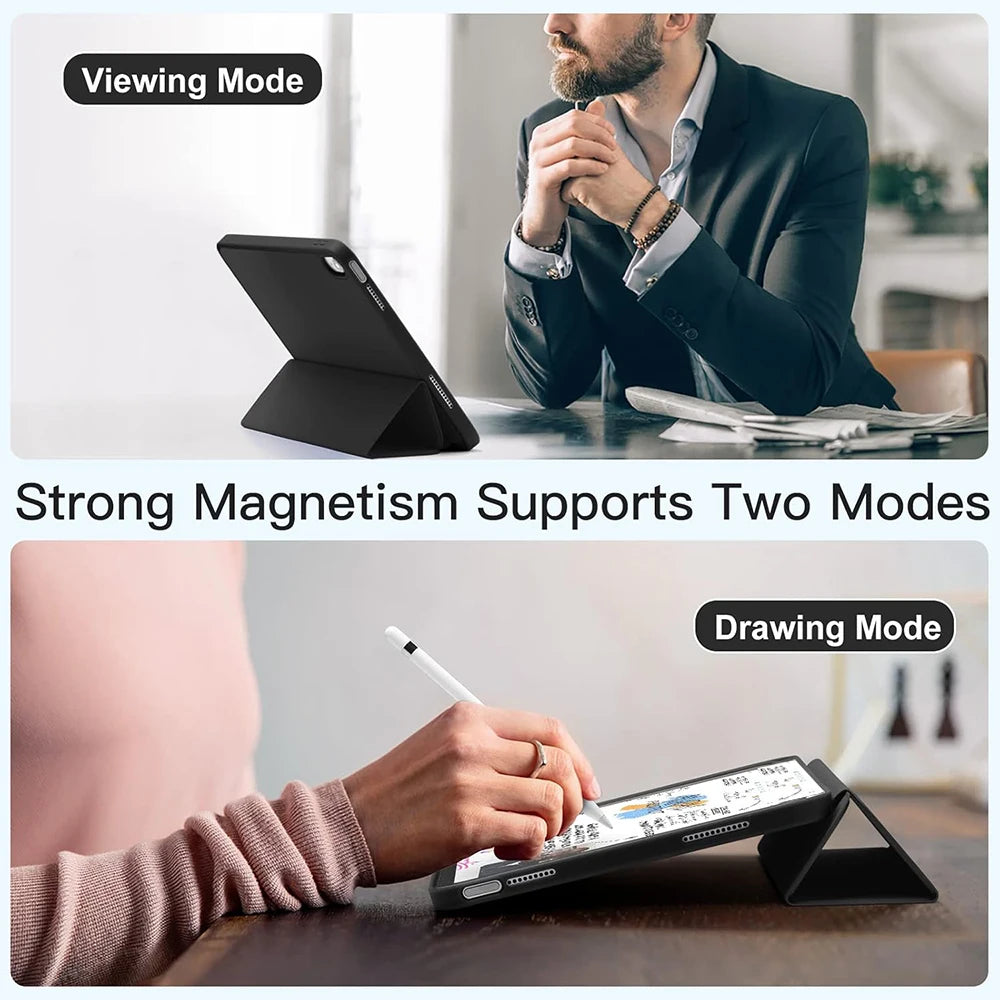 for iPad 5/6/7/8/9/10th gen Compatible with Air 4/5/6/7 Pro 11, three fold