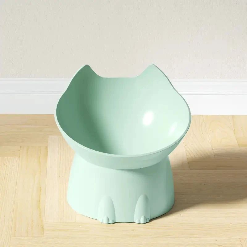 1pc WhiskerWare Elevated Cat Bowl, Anti-Tip Plastic Raised Pet Feeding