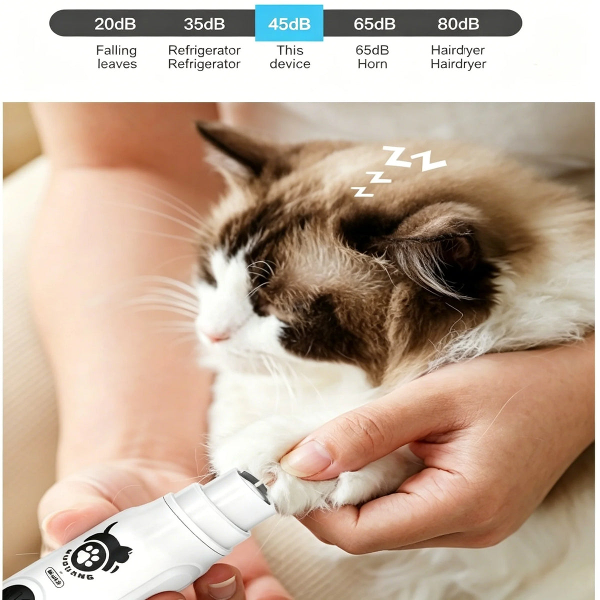 Intelligent LCD Display Pet Nail Polisher 3 Multi-Size Grinding Heads Fast