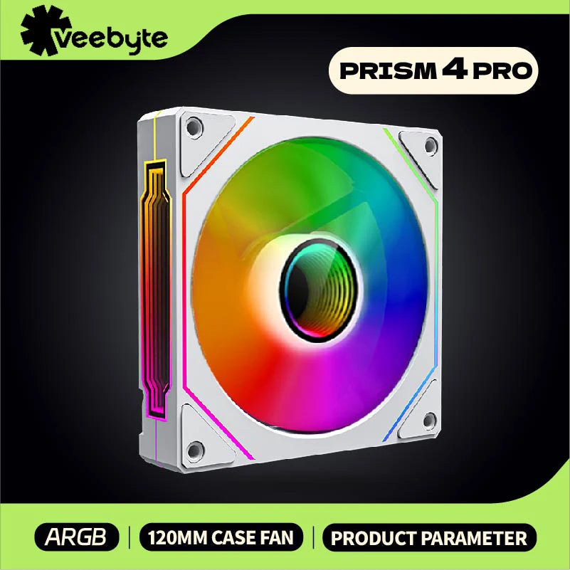 Veebyte PRISM 4 PRO Computer Chassis Fan 120mm 5V 3PIN ARGB 4 Pin PWM