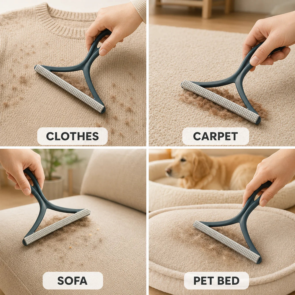 1pc 2in1 Double Sided Pet Hair Remover Lint Remover Clean Tool Shaver