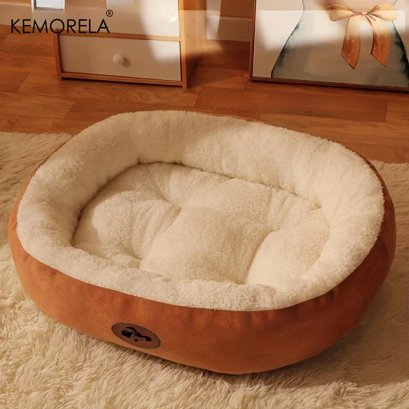 Cozy Oval Snuggle Pet Bed, Plush & Thickened Cat Bed Warm and Secure Bed