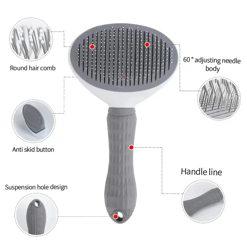 Pet Dog Brush Cat Comb Self Cleaning Pet Hair Remover Brush For Dogs Cats
