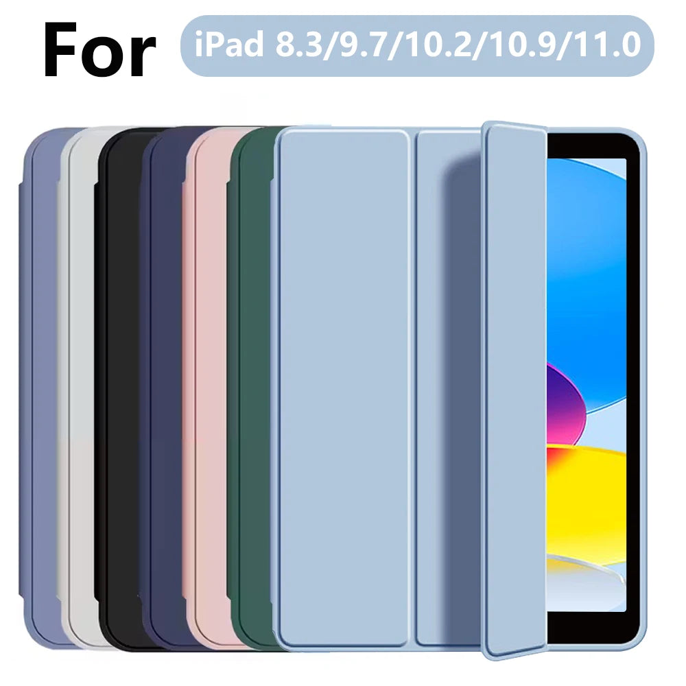 for iPad 5/6/7/8/9/10th gen Compatible with Air 4/5/6/7 Pro 11, three fold