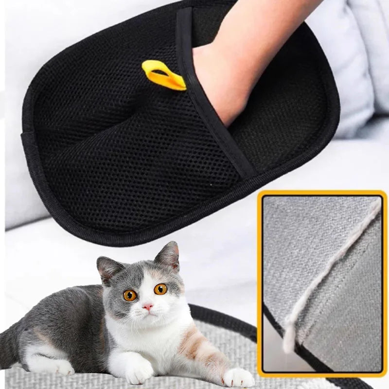 Pet Grooming Gloves Pet Hair Remover Brush Kitten Cleaning Glove Removing