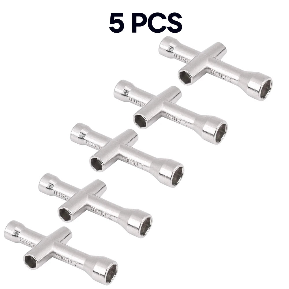 4 in 1 3D Printer Nozzle Tool M2 M2.5 M3 M4 Screw Nut Hexagonal Cross