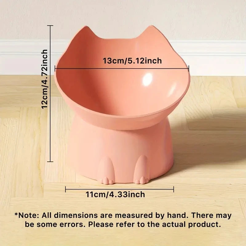 1pc WhiskerWare Elevated Cat Bowl, Anti-Tip Plastic Raised Pet Feeding