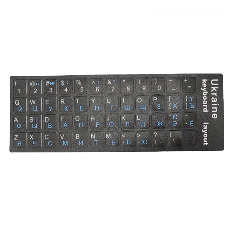 Ukraine Language Ukrainian Keyboard Sticker Durable Alphabet Black