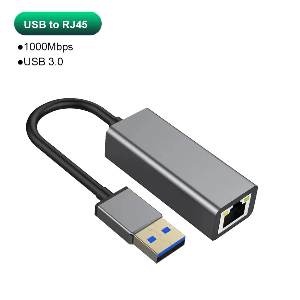 Adaptateur Ethernet USB Type C 1000Mbps, Carte Réseau RJ45 USB 3.0 Pour