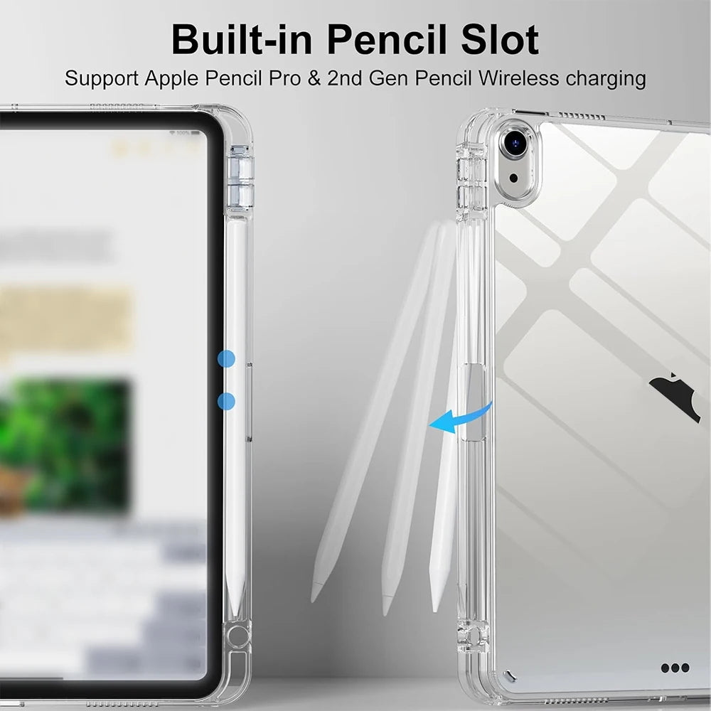 Case for iPad 5 6 7 8 9 10 11 Air 1 2 3 4 5 6 7 Mini 6 7 PC Matte Clear