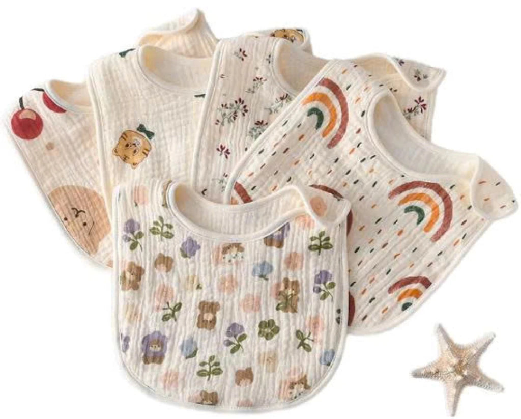 Baby Muslin Cotton Burp Cloth Square 20x20cm Ultra Soft Absorbent Printed
