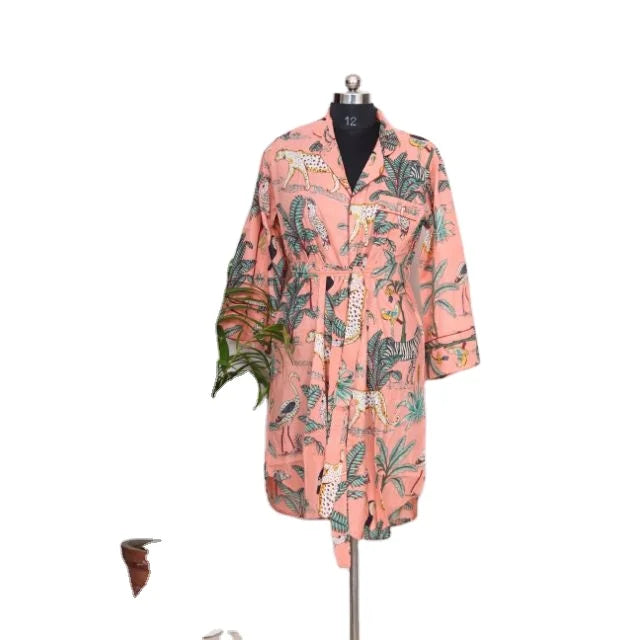 Jungle Print Long Sleeve Regular Fit Simple Sweet Natural Indian Handmade