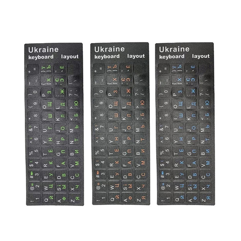 Ukraine Language Ukrainian Keyboard Sticker Durable Alphabet Black