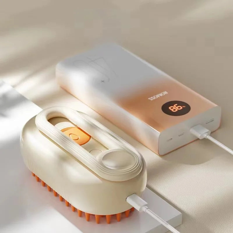 3-in-1 Dog Hair Brush Cat Hair Brush Electric Pet Cleaning Brush Steam