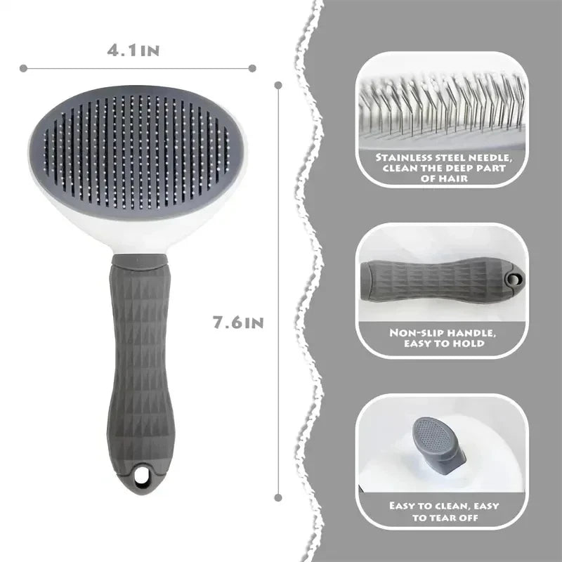 Pet Dog Brush Cat Comb Self Cleaning Pet Hair Remover Brush For Dogs Cats