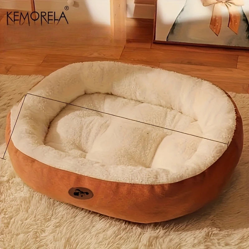 Cozy Oval Snuggle Pet Bed, Plush & Thickened Cat Bed Warm and Secure Bed