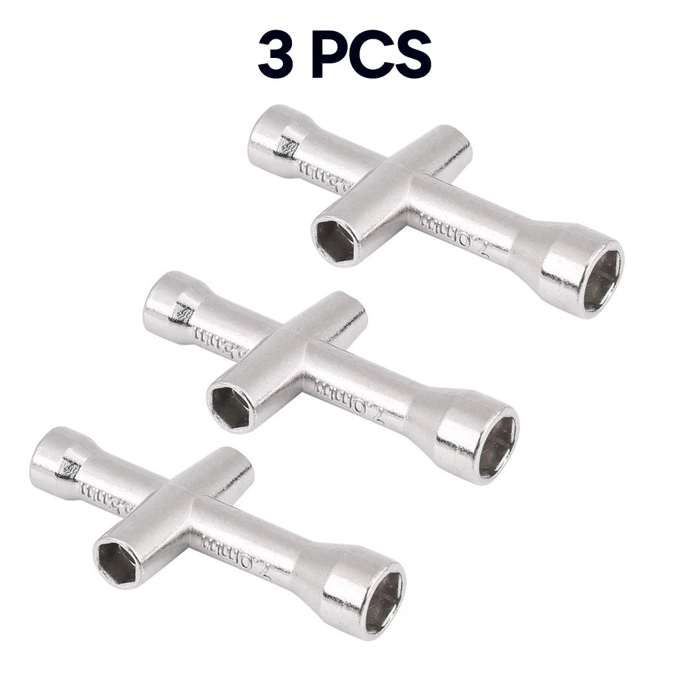 4 in 1 3D Printer Nozzle Tool M2 M2.5 M3 M4 Screw Nut Hexagonal Cross