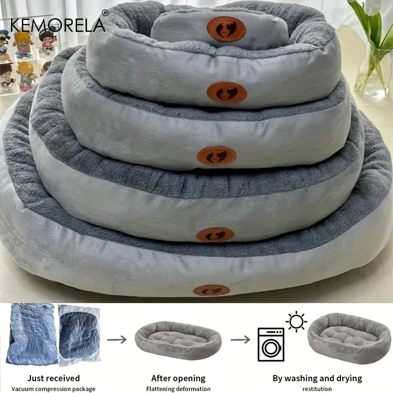 Cozy Oval Snuggle Pet Bed, Plush & Thickened Cat Bed Warm and Secure Bed
