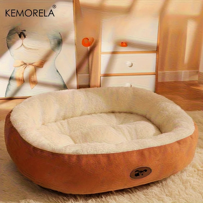 Cozy Oval Snuggle Pet Bed, Plush & Thickened Cat Bed Warm and Secure Bed